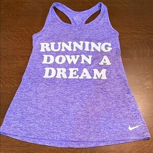 Nike Women's Small Heathered Purple Racer back Tank Top “Running  Down a Dream”